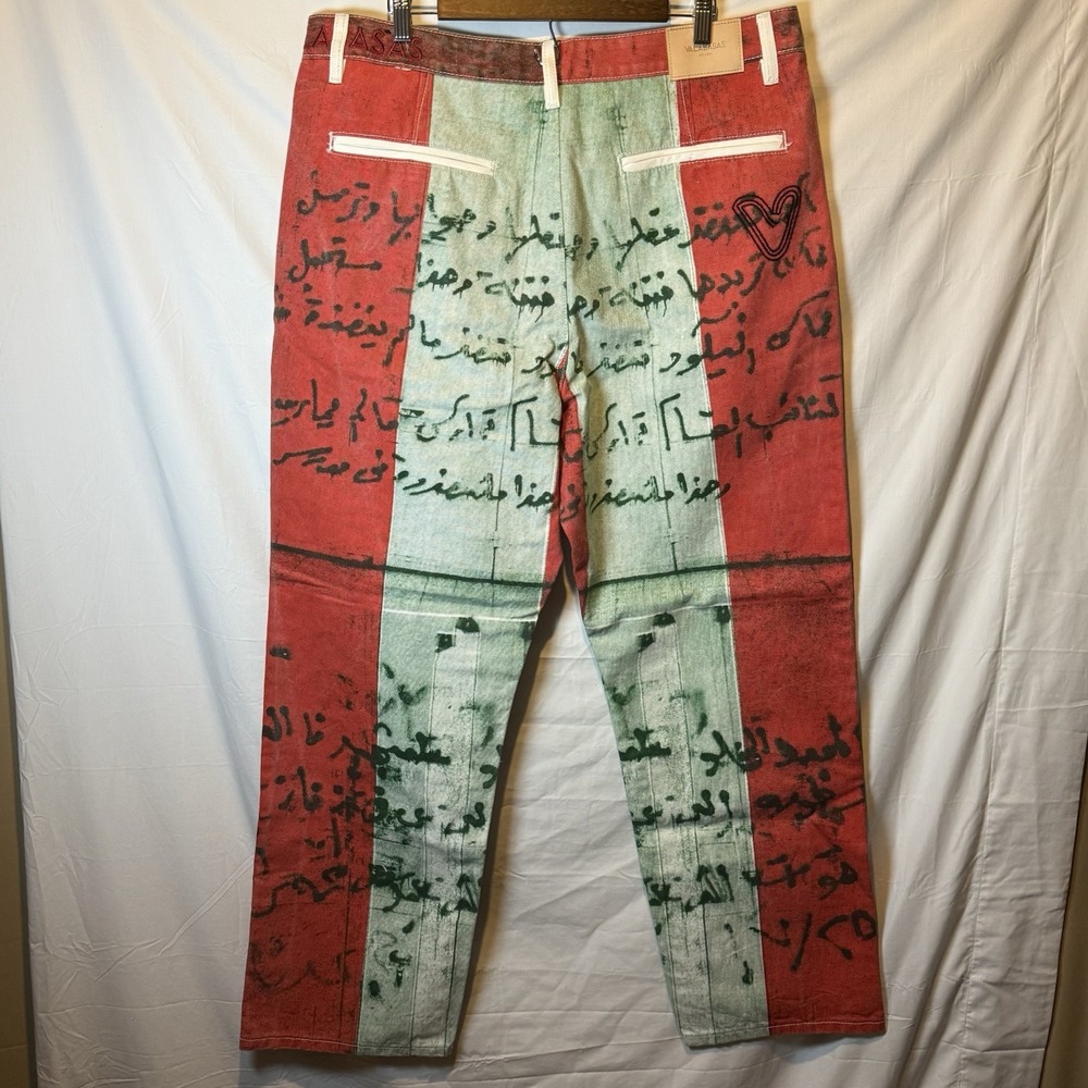 Men's Valabasas Jeans Size 38 Graphic Graffiti Streetwear Straight Leg - Picture 3 of 5